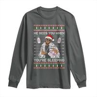 Funny Christmas Diddy Long Sleeve Shirt Diddy Sees You When Youre Sleeping Ugly Xmas - Wonder Print Shop