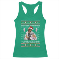 Funny Christmas Diddy Racerback Tank Top Diddy Sees You When Youre Sleeping Ugly Xmas - Wonder Print Shop