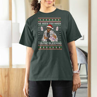 Funny Christmas Diddy T Shirt For Women Diddy Sees You When Youre Sleeping Ugly Xmas - Wonder Print Shop