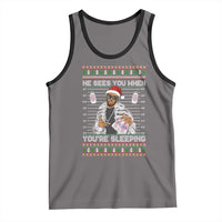 Funny Christmas Diddy Tank Top Diddy Sees You When Youre Sleeping Ugly Xmas - Wonder Print Shop