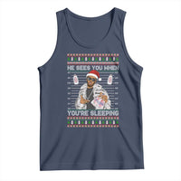 Funny Christmas Diddy Tank Top Diddy Sees You When Youre Sleeping Ugly Xmas - Wonder Print Shop