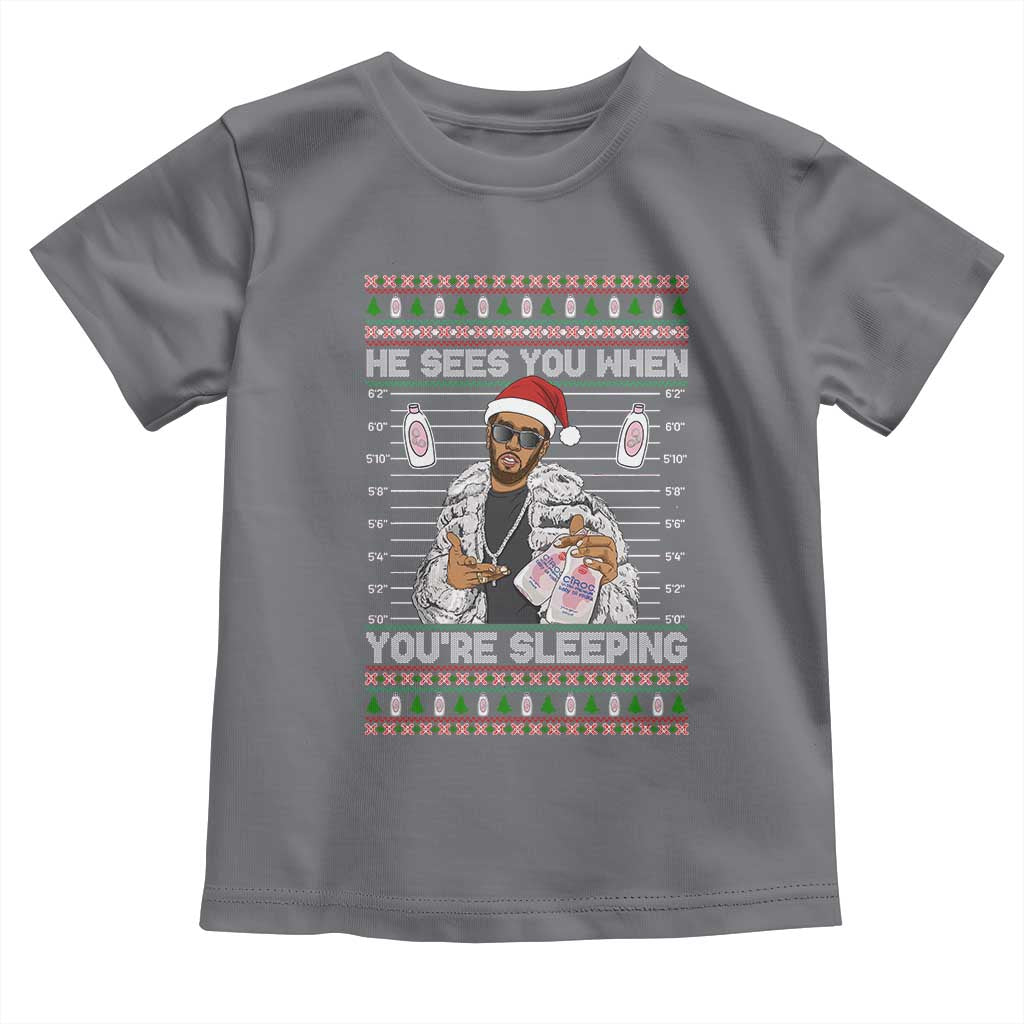 Funny Christmas Diddy Toddler T Shirt Diddy Sees You When Youre Sleeping Ugly Xmas - Wonder Print Shop