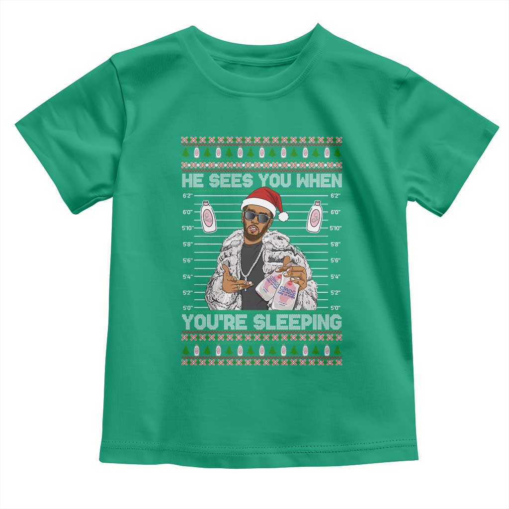 Funny Christmas Diddy Toddler T Shirt Diddy Sees You When Youre Sleeping Ugly Xmas - Wonder Print Shop