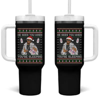 Funny Christmas Diddy Tumbler With Handle Diddy Sees You When Youre Sleeping Ugly Xmas - Wonder Print Shop