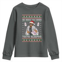 Funny Christmas Diddy Youth Sweatshirt Diddy Sees You When Youre Sleeping Ugly Xmas - Wonder Print Shop
