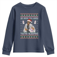 Funny Christmas Diddy Youth Sweatshirt Diddy Sees You When Youre Sleeping Ugly Xmas - Wonder Print Shop