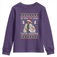 Funny Christmas Diddy Youth Sweatshirt Diddy Sees You When Youre Sleeping Ugly Xmas - Wonder Print Shop