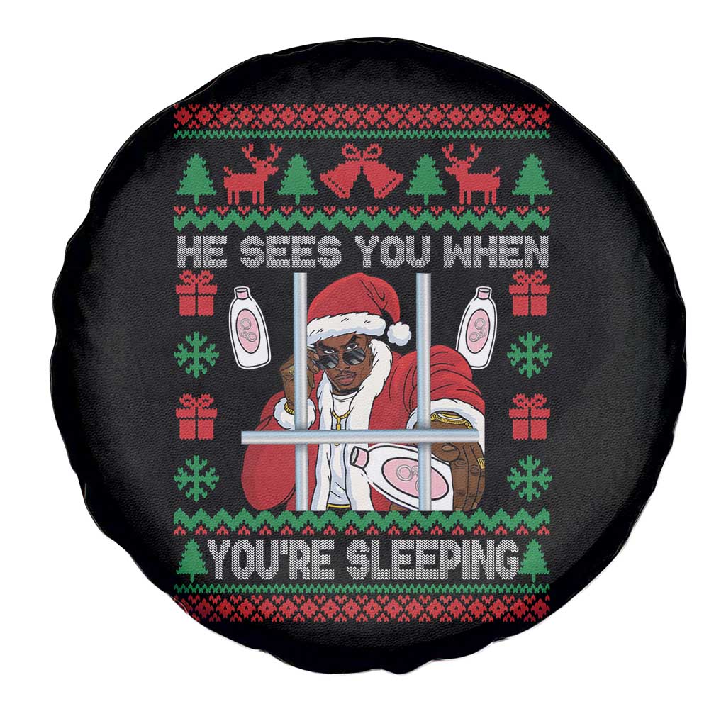 Funny Christmas Diddy Spare Tire Cover Diddy Sees You When Youre Sleeping Dirty Ugly Xmas - Wonder Print Shop