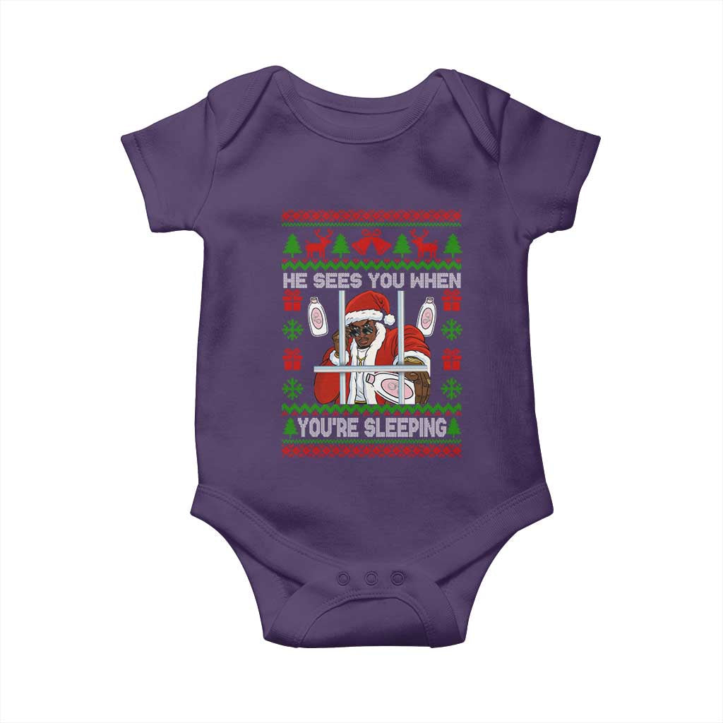 Funny Christmas Diddy Baby Onesie Diddy Sees You When Youre Sleeping Dirty Ugly Xmas - Wonder Print Shop