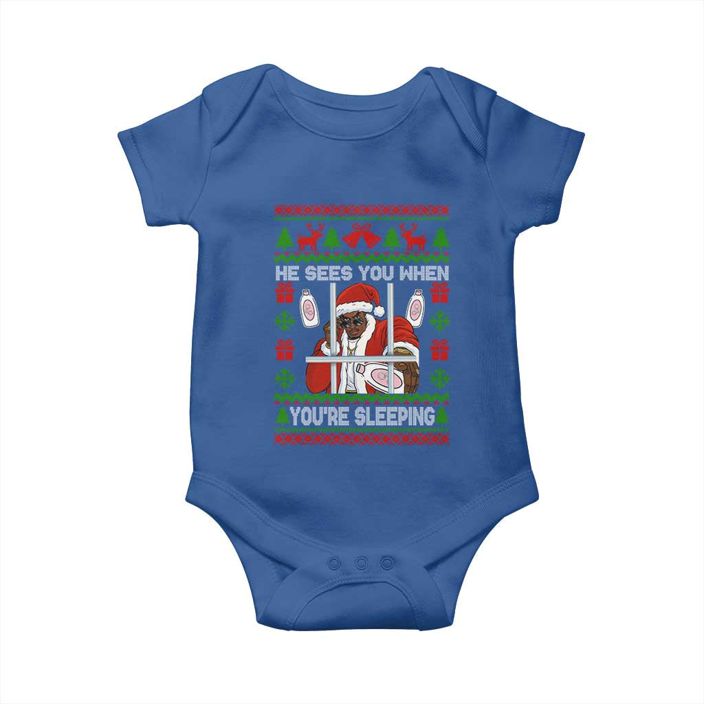 Funny Christmas Diddy Baby Onesie Diddy Sees You When Youre Sleeping Dirty Ugly Xmas - Wonder Print Shop