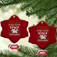 Funny Christmas Diddy Ceramic Ornament Diddy Sees You When Youre Sleeping Dirty Ugly Xmas - Wonder Print Shop