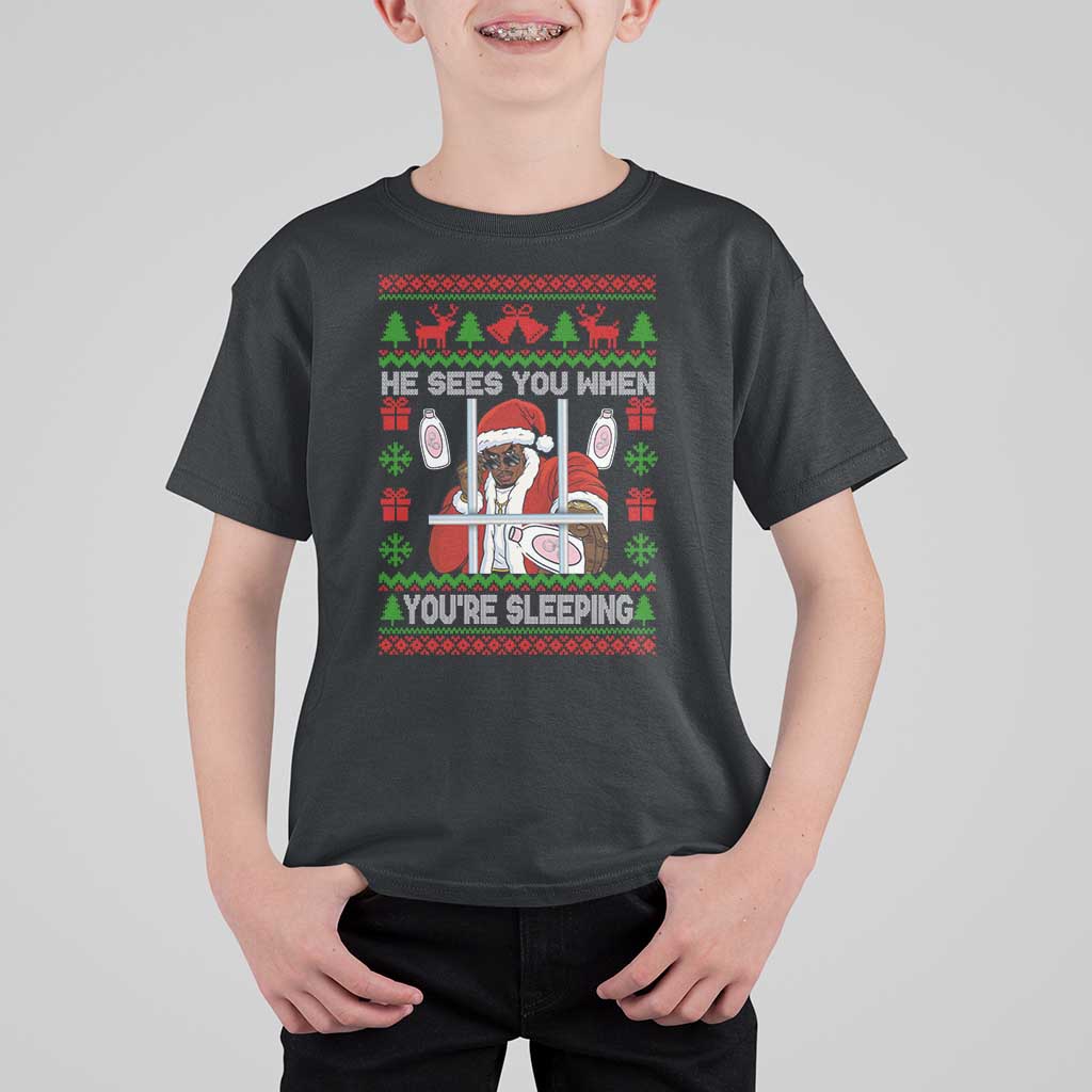 Funny Christmas Diddy T Shirt For Kid Diddy Sees You When Youre Sleeping Dirty Ugly Xmas - Wonder Print Shop