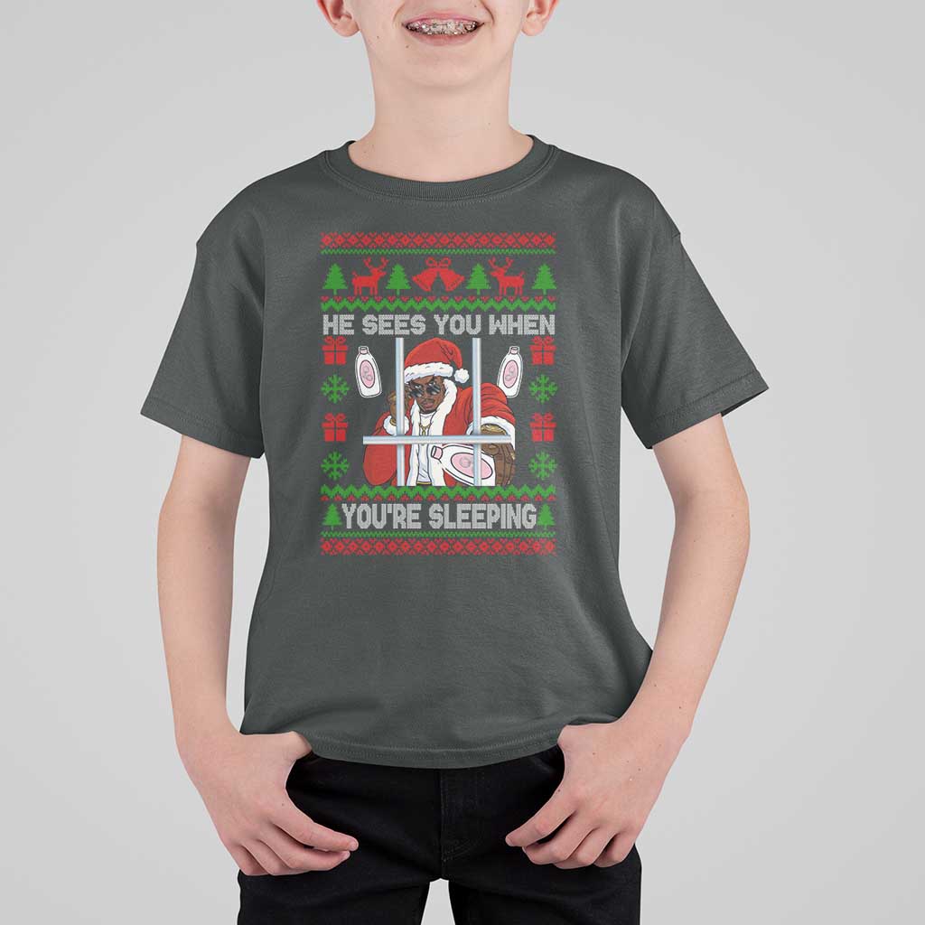Funny Christmas Diddy T Shirt For Kid Diddy Sees You When Youre Sleeping Dirty Ugly Xmas - Wonder Print Shop