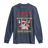 Funny Christmas Diddy Long Sleeve Shirt Diddy Sees You When Youre Sleeping Dirty Ugly Xmas - Wonder Print Shop