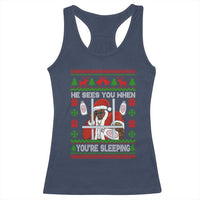 Funny Christmas Diddy Racerback Tank Top Diddy Sees You When Youre Sleeping Dirty Ugly Xmas - Wonder Print Shop