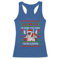 Funny Christmas Diddy Racerback Tank Top Diddy Sees You When Youre Sleeping Dirty Ugly Xmas - Wonder Print Shop