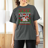 Funny Christmas Diddy T Shirt For Women Diddy Sees You When Youre Sleeping Dirty Ugly Xmas - Wonder Print Shop