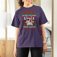 Funny Christmas Diddy T Shirt For Women Diddy Sees You When Youre Sleeping Dirty Ugly Xmas - Wonder Print Shop