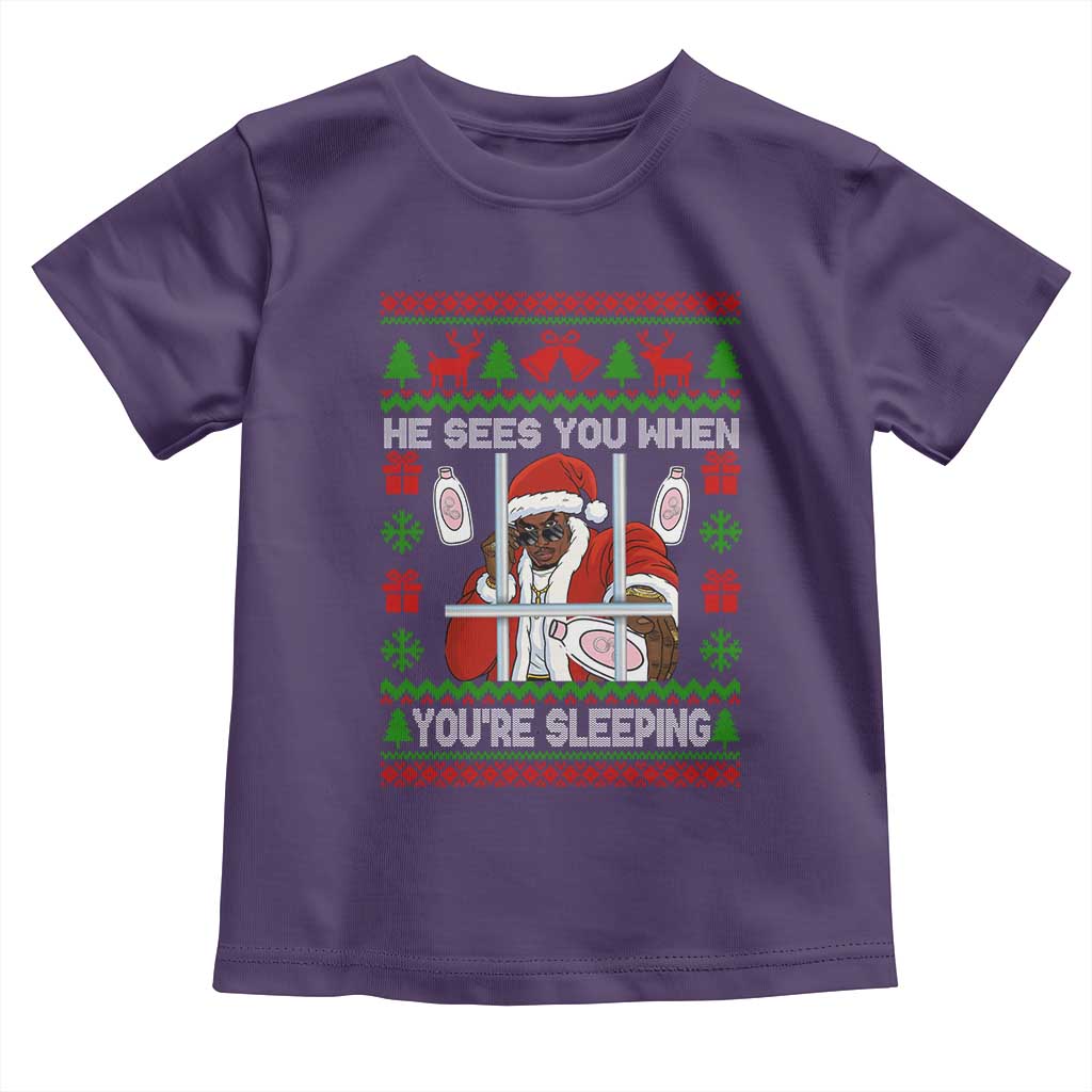 Funny Christmas Diddy Toddler T Shirt Diddy Sees You When Youre Sleeping Dirty Ugly Xmas - Wonder Print Shop