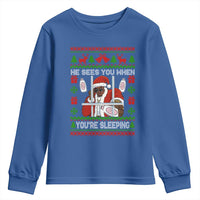 Funny Christmas Diddy Youth Sweatshirt Diddy Sees You When Youre Sleeping Dirty Ugly Xmas - Wonder Print Shop