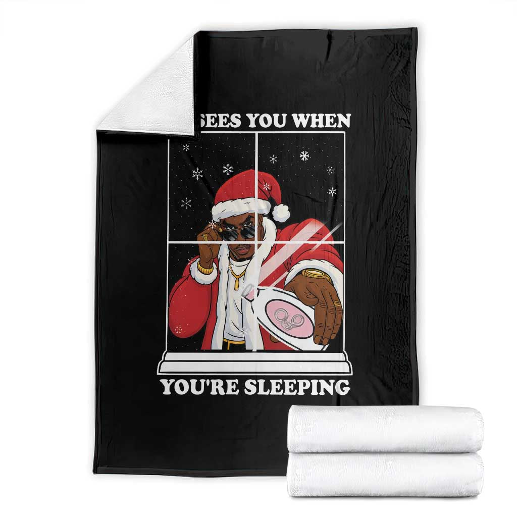 Funny Christmas Diddy Throw Blanket He Sees You When Youre Sleeping Dirty Ugly Xmas - Wonder Print Shop