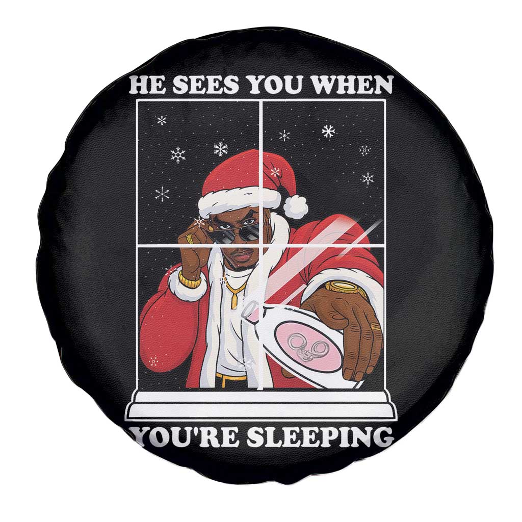 Funny Christmas Diddy Spare Tire Cover He Sees You When Youre Sleeping Dirty Ugly Xmas - Wonder Print Shop