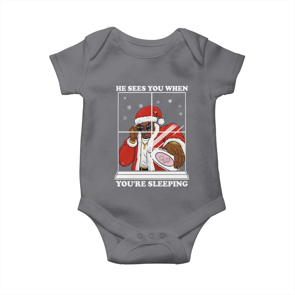 Funny Christmas Diddy Baby Onesie He Sees You When Youre Sleeping Dirty Ugly Xmas - Wonder Print Shop
