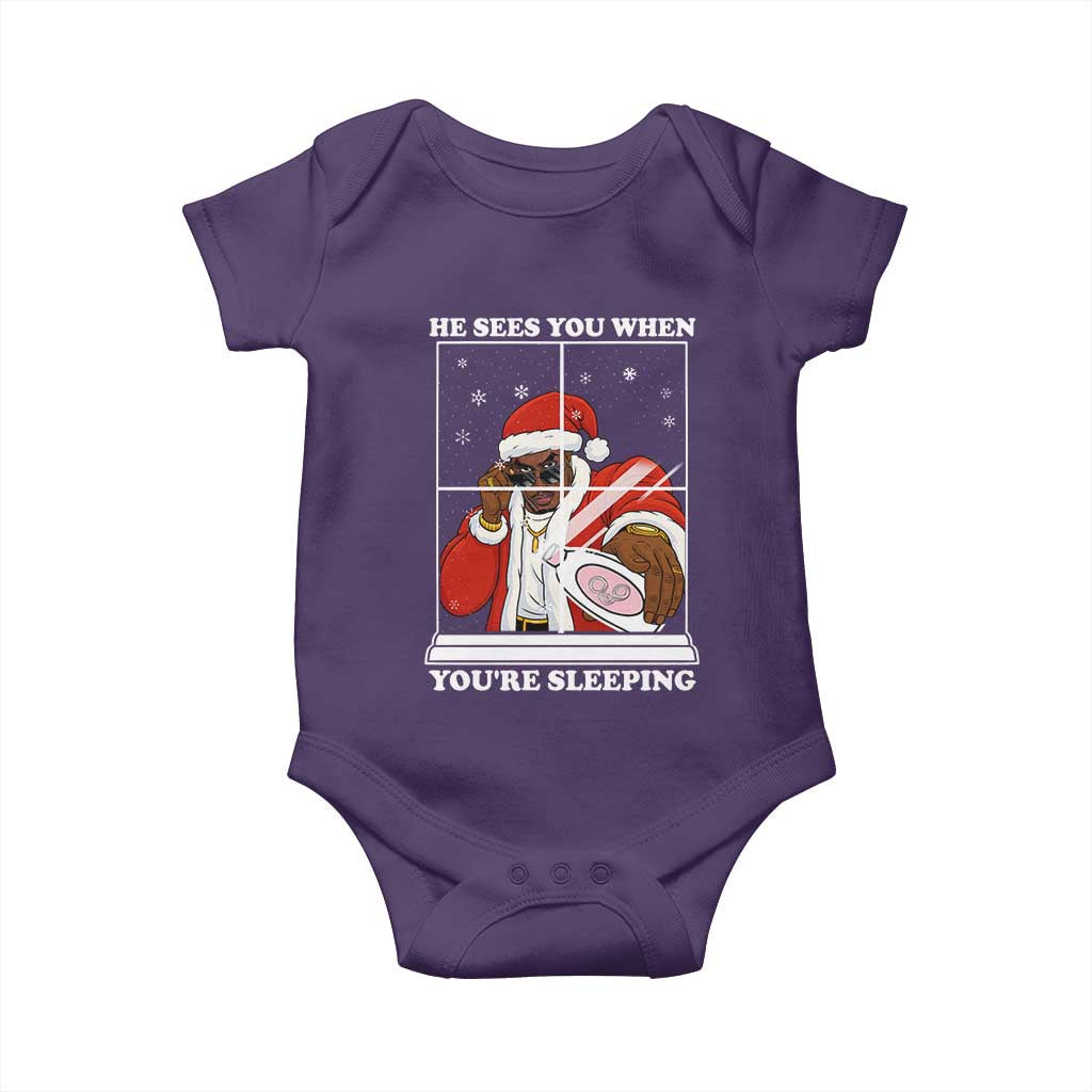 Funny Christmas Diddy Baby Onesie He Sees You When Youre Sleeping Dirty Ugly Xmas - Wonder Print Shop