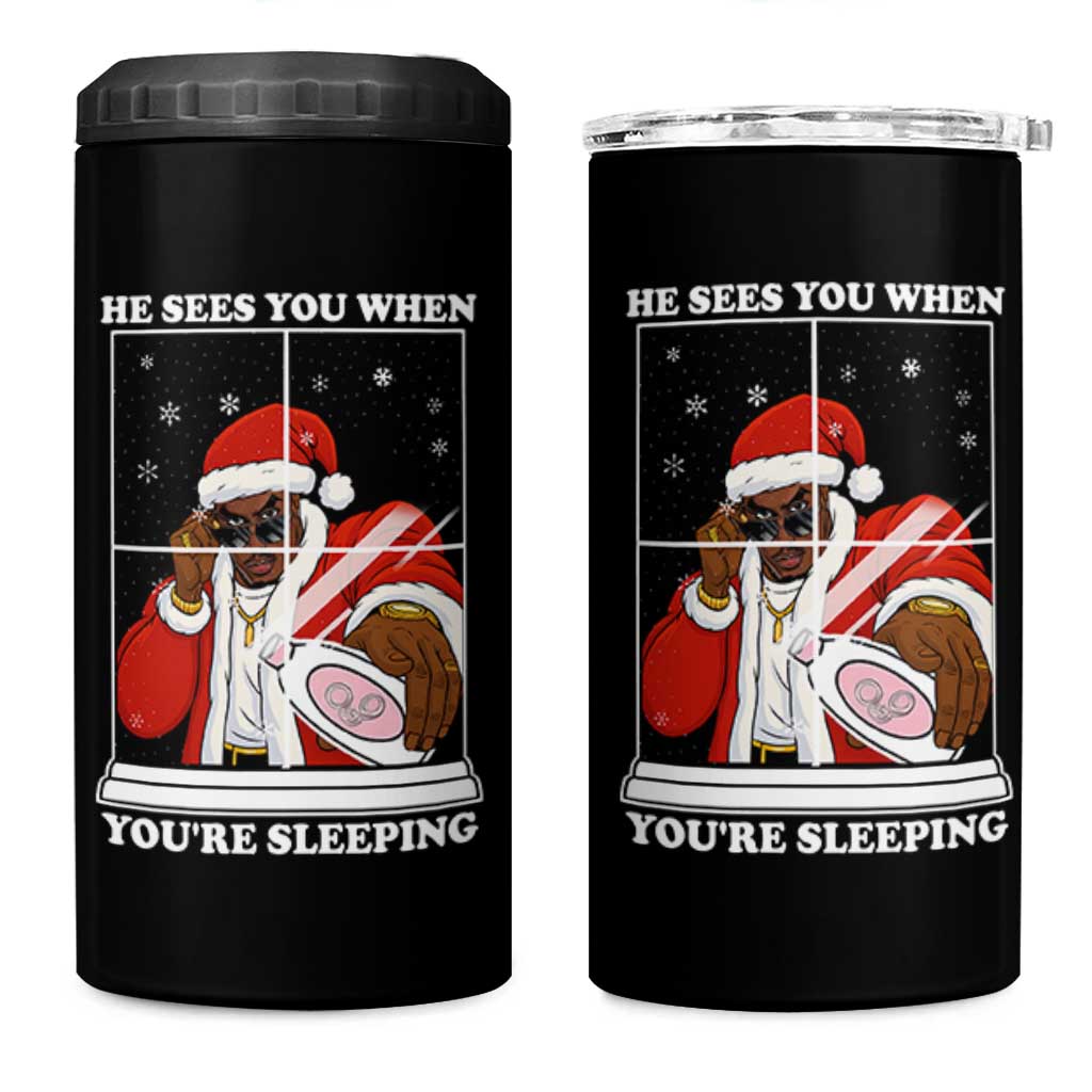Funny Christmas Diddy 4 in 1 Can Cooler Tumbler He Sees You When Youre Sleeping Dirty Ugly Xmas - Wonder Print Shop