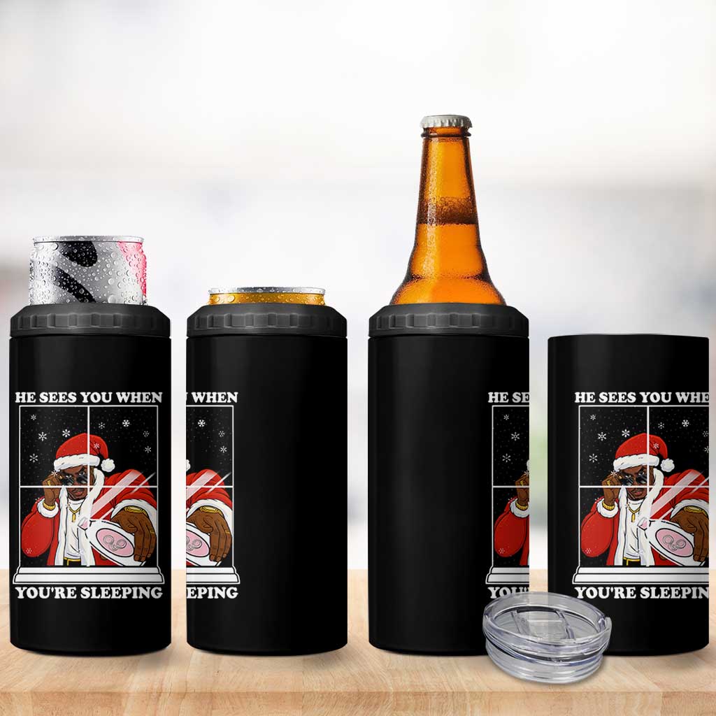 Funny Christmas Diddy 4 in 1 Can Cooler Tumbler He Sees You When Youre Sleeping Dirty Ugly Xmas - Wonder Print Shop