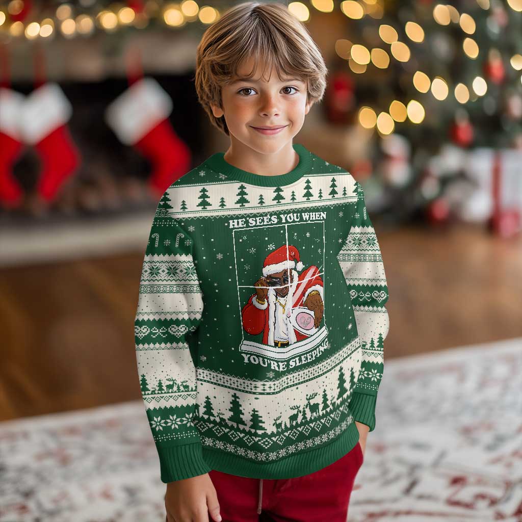 Funny Xmas Diddy Ugly Christmas Sweater He Sees You When Youre Sleeping Dirty Ugly Xmas - Wonder Print Shop