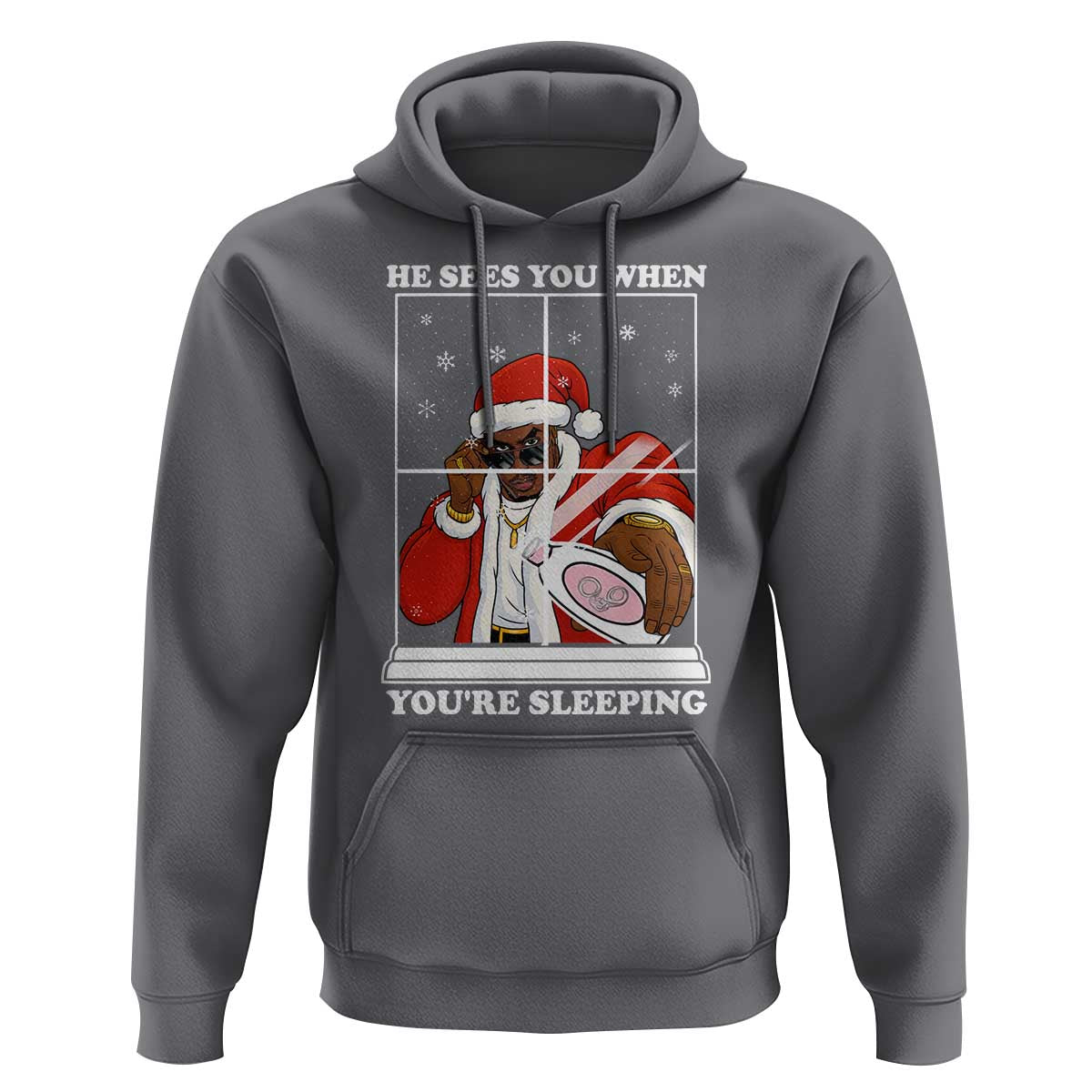 Funny Christmas Diddy Hoodie He Sees You When Youre Sleeping Dirty Ugly Xmas - Wonder Print Shop