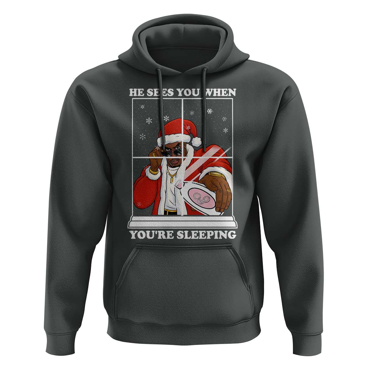 Funny Christmas Diddy Hoodie He Sees You When Youre Sleeping Dirty Ugly Xmas - Wonder Print Shop
