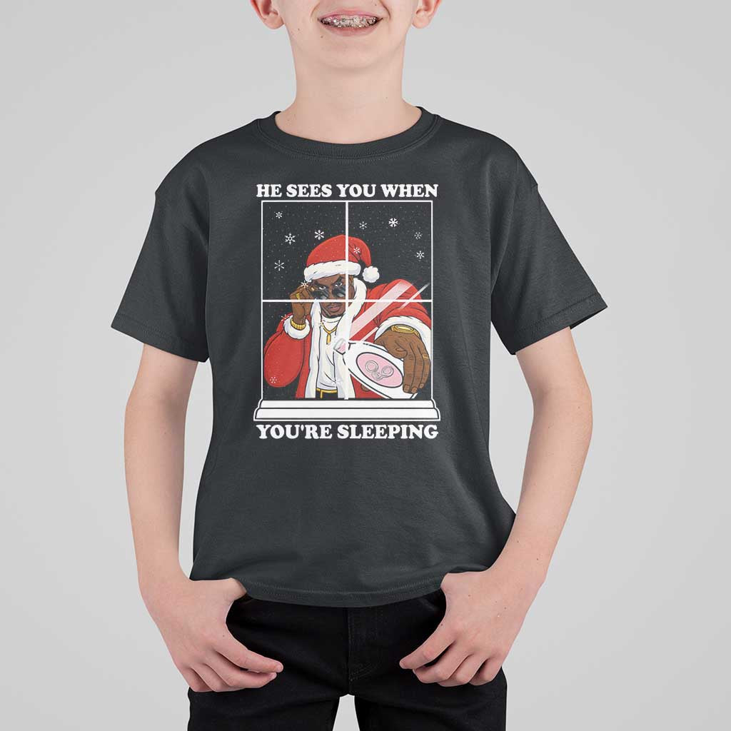 Funny Christmas Diddy T Shirt For Kid He Sees You When Youre Sleeping Dirty Ugly Xmas - Wonder Print Shop