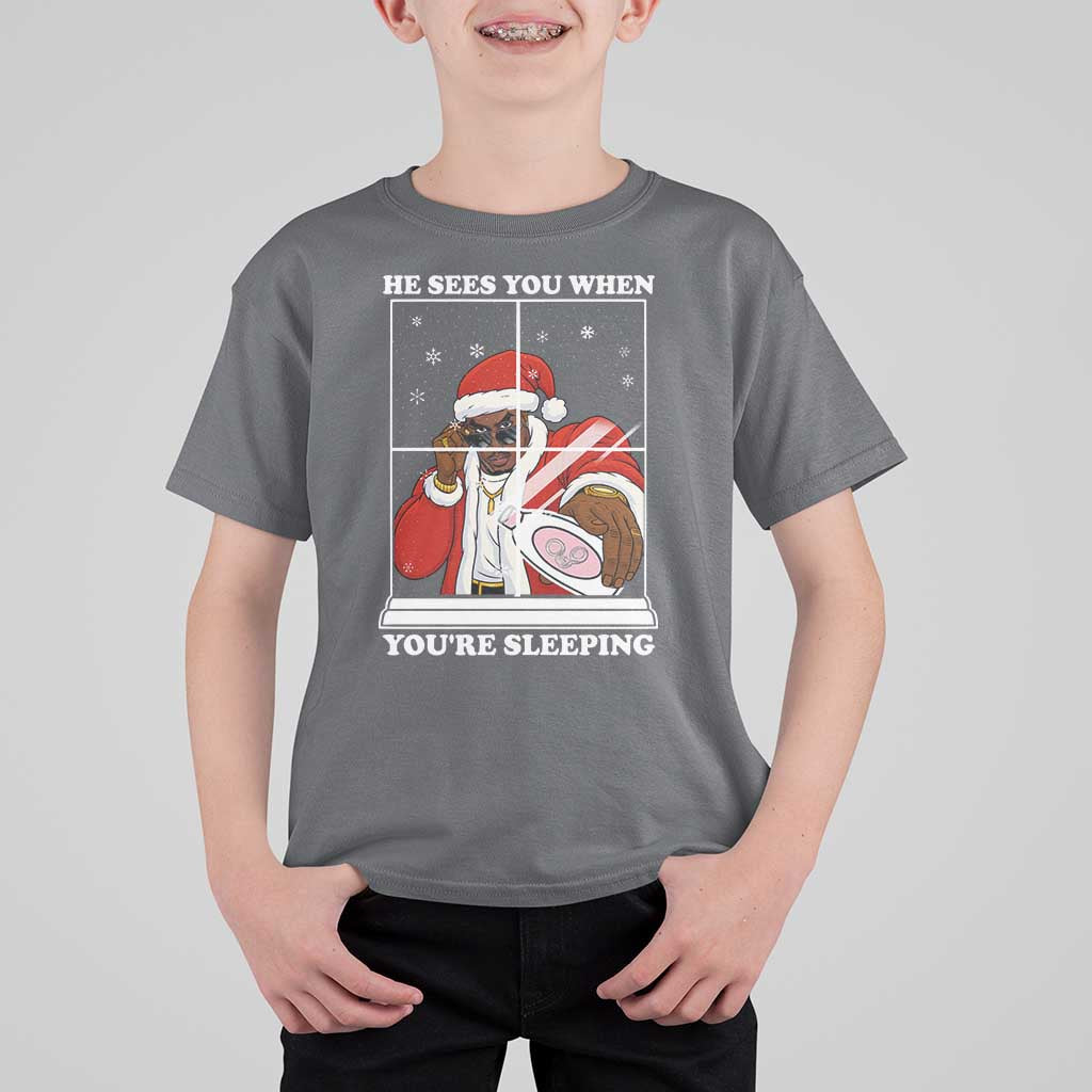 Funny Christmas Diddy T Shirt For Kid He Sees You When Youre Sleeping Dirty Ugly Xmas - Wonder Print Shop