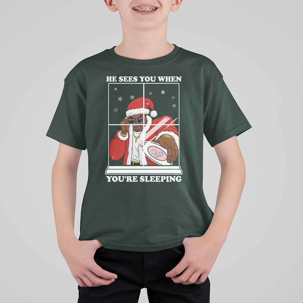 Funny Christmas Diddy T Shirt For Kid He Sees You When Youre Sleeping Dirty Ugly Xmas - Wonder Print Shop