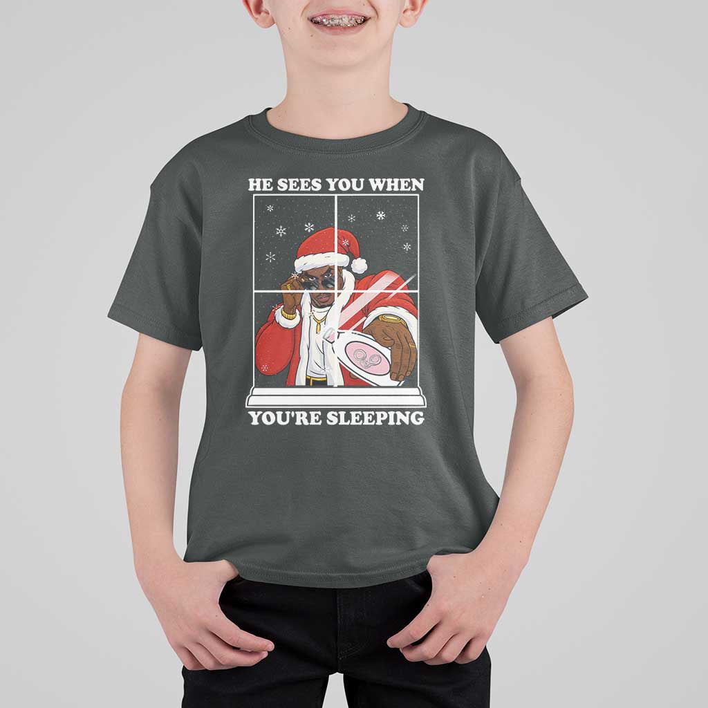 Funny Christmas Diddy T Shirt For Kid He Sees You When Youre Sleeping Dirty Ugly Xmas - Wonder Print Shop