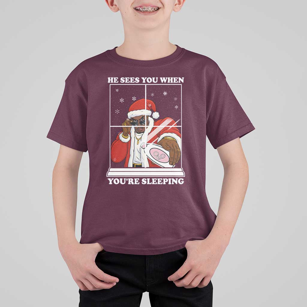 Funny Christmas Diddy T Shirt For Kid He Sees You When Youre Sleeping Dirty Ugly Xmas - Wonder Print Shop