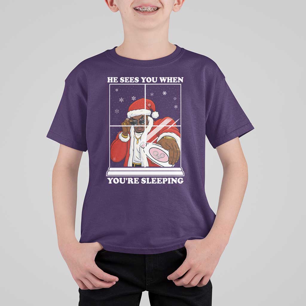 Funny Christmas Diddy T Shirt For Kid He Sees You When Youre Sleeping Dirty Ugly Xmas - Wonder Print Shop