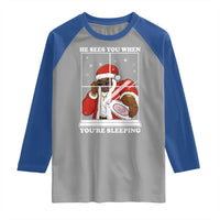 Funny Christmas Diddy Raglan Shirt He Sees You When Youre Sleeping Dirty Ugly Xmas - Wonder Print Shop
