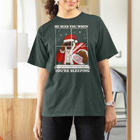 Funny Christmas Diddy T Shirt For Women He Sees You When Youre Sleeping Dirty Ugly Xmas - Wonder Print Shop