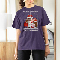Funny Christmas Diddy T Shirt For Women He Sees You When Youre Sleeping Dirty Ugly Xmas - Wonder Print Shop