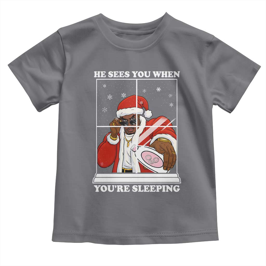 Funny Christmas Diddy Toddler T Shirt He Sees You When Youre Sleeping Dirty Ugly Xmas - Wonder Print Shop