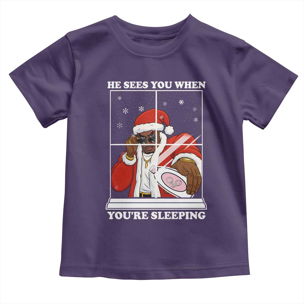 Funny Christmas Diddy Toddler T Shirt He Sees You When Youre Sleeping Dirty Ugly Xmas - Wonder Print Shop