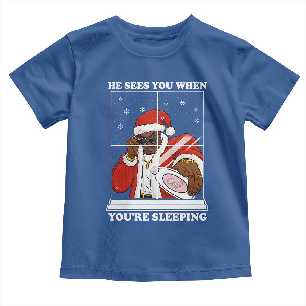 Funny Christmas Diddy Toddler T Shirt He Sees You When Youre Sleeping Dirty Ugly Xmas - Wonder Print Shop