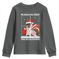 Funny Christmas Diddy Youth Sweatshirt He Sees You When Youre Sleeping Dirty Ugly Xmas - Wonder Print Shop