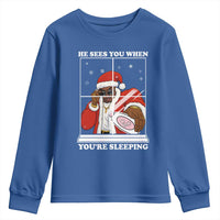 Funny Christmas Diddy Youth Sweatshirt He Sees You When Youre Sleeping Dirty Ugly Xmas - Wonder Print Shop