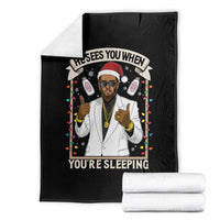 Funny Christmas Diddy Throw Blanket He Sees You When Youre Sleeping Dirty Xmas Lights - Wonder Print Shop