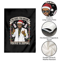 Funny Christmas Diddy Garden Flag He Sees You When Youre Sleeping Dirty Xmas Lights - Wonder Print Shop