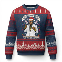 Funny Xmas Diddy Ugly Christmas Sweater He Sees You When Youre Sleeping Dirty Xmas Lights - Wonder Print Shop